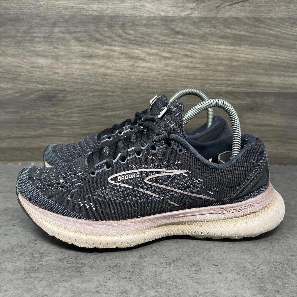 Brooks Glycerin 19 Running Shoes Womens Size 8 Black Pink Sneakers